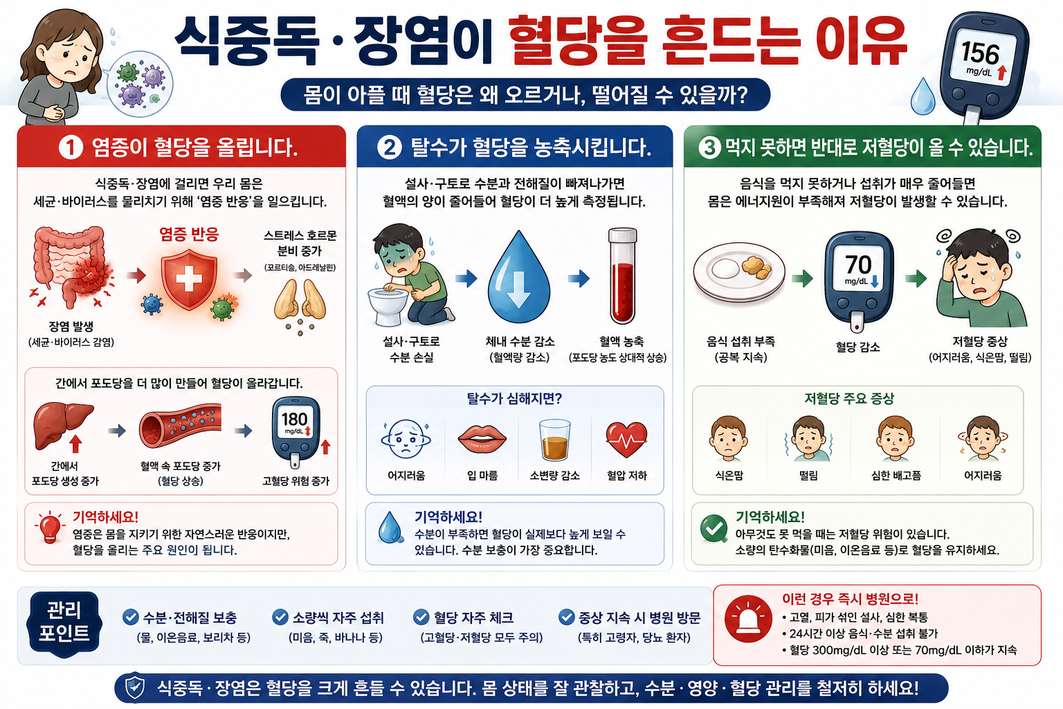식중독, 장염이 혈당을 흩드는 이유