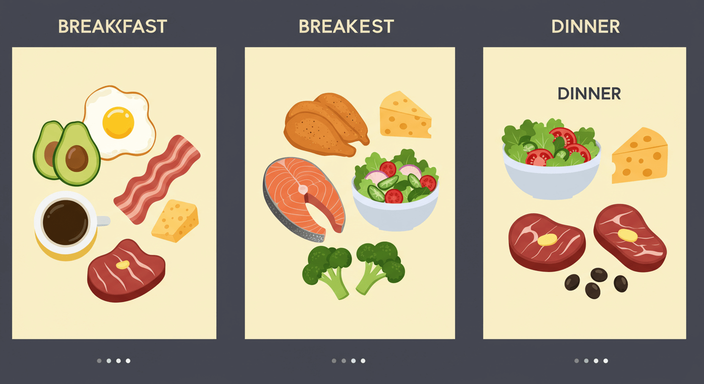 미국형 케토 식사의 전형적인 구성과 패턴