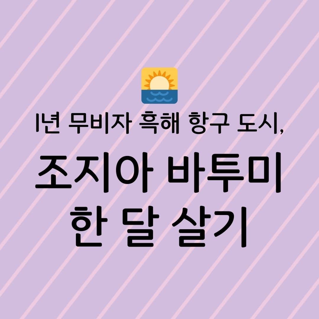 1년 무비자 흑해 항구 도시, 조지아 바투미 한 달 살기