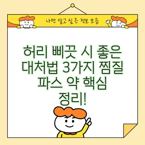 허리 삐끗 시 좋은 대처법 3가지 찜질 파스 약 핵심 정리!