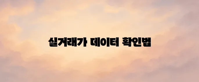 부동산 실거래가 조회 사이트 바로가기