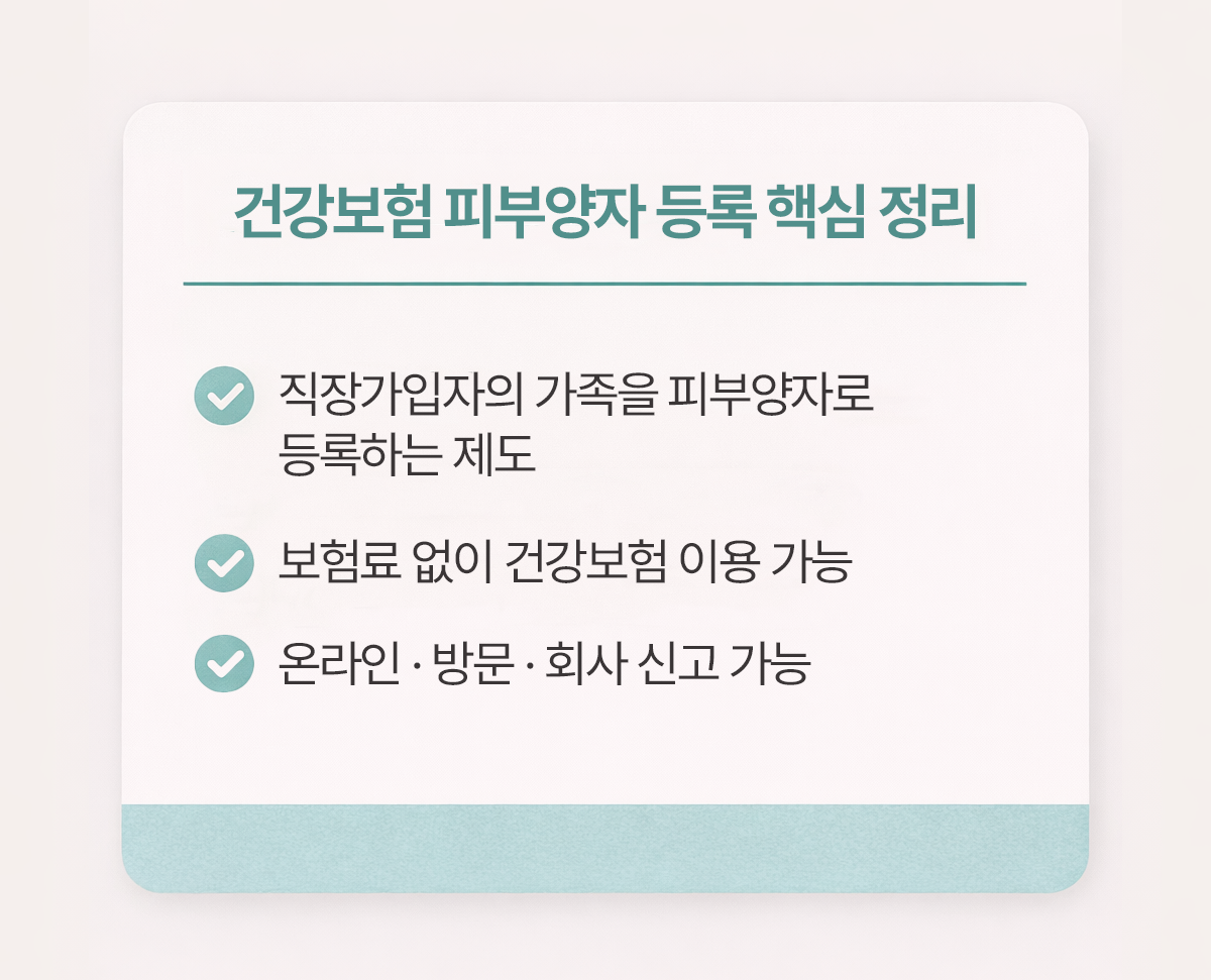 건강보험 피부양자 등록 방법 핵심 정리