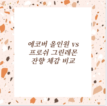 에코버 올인원 vs 프로쉬 그린레몬 잔향 체감 비교