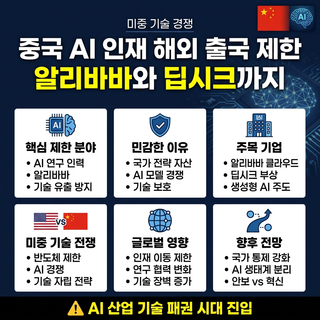 중국 AI 인재 해외 출국 제한