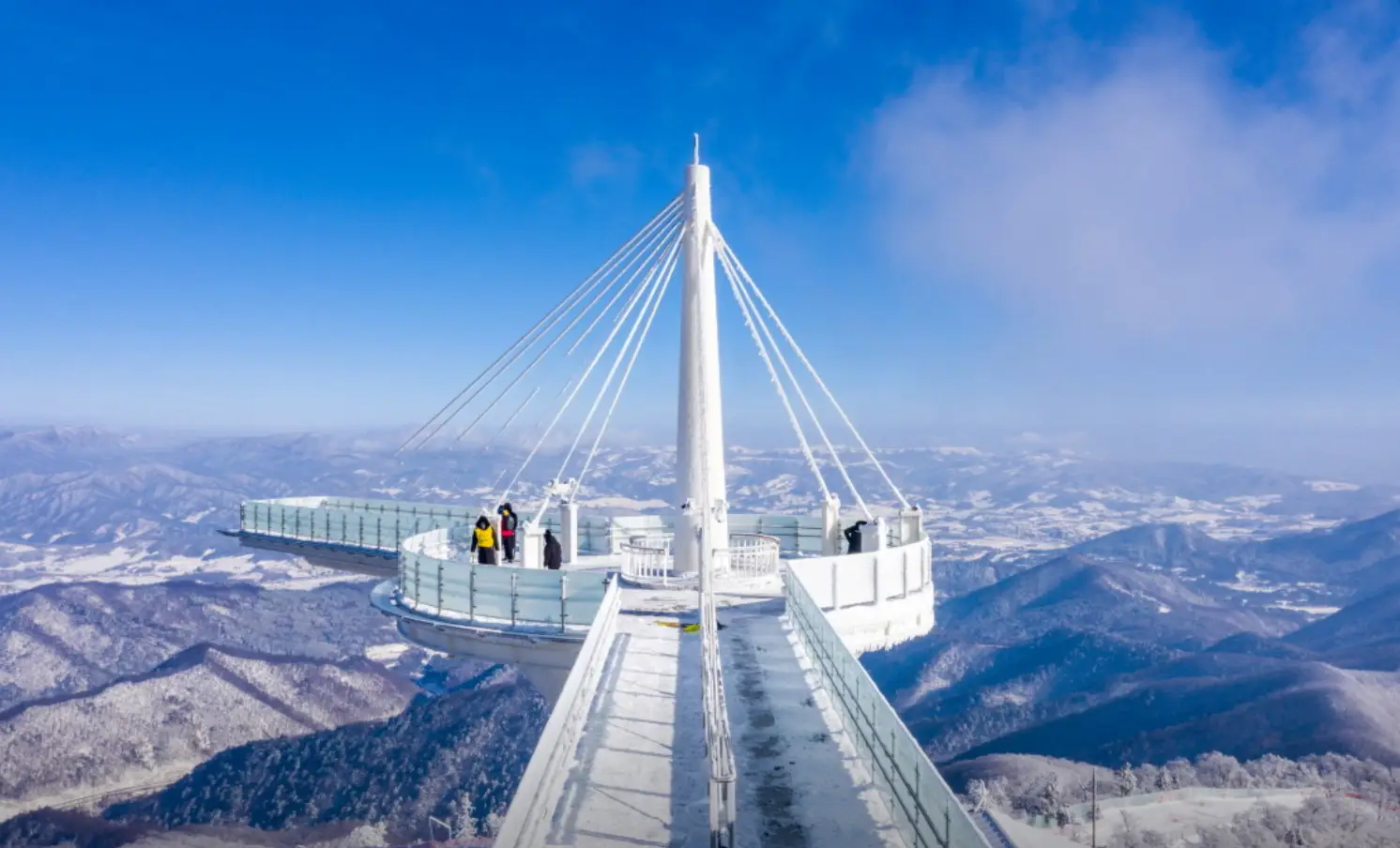 발왕산-스카이-워크-설산을-구경하는-사람들