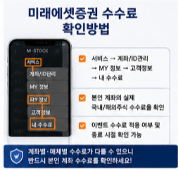 미래에셋증권 수수료 확인방법