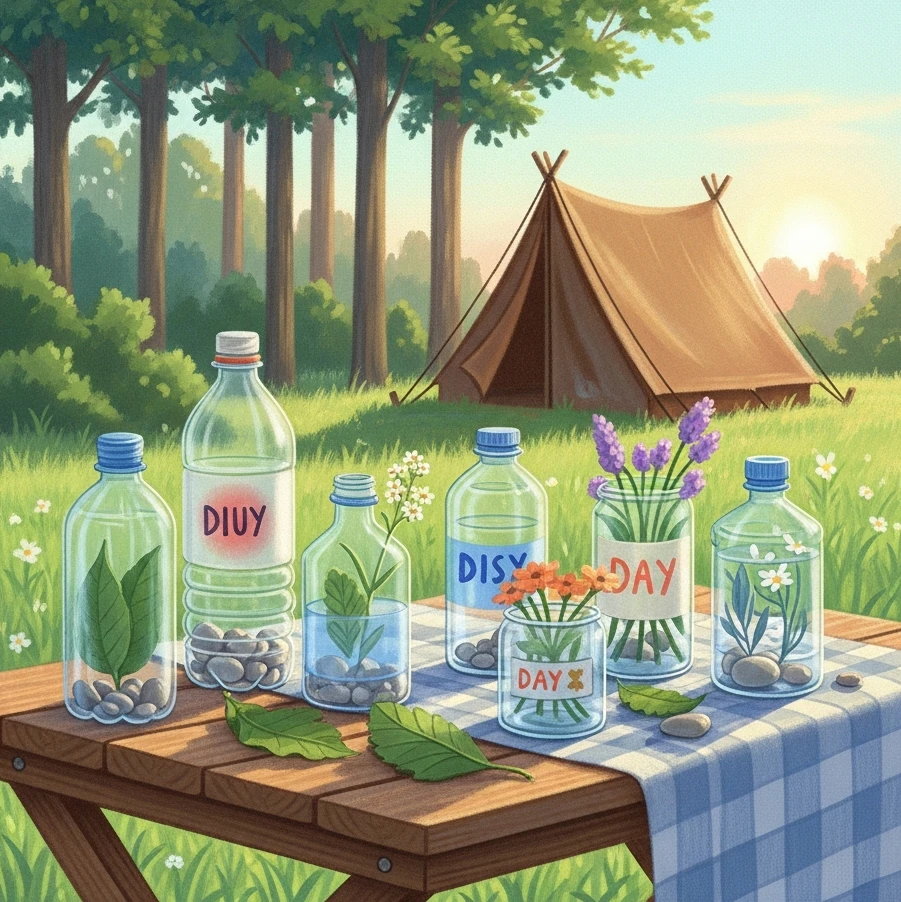 캠핑 플라스틱병 활용