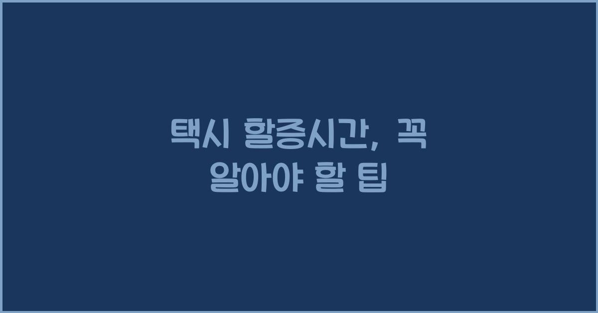 택시 할증시간