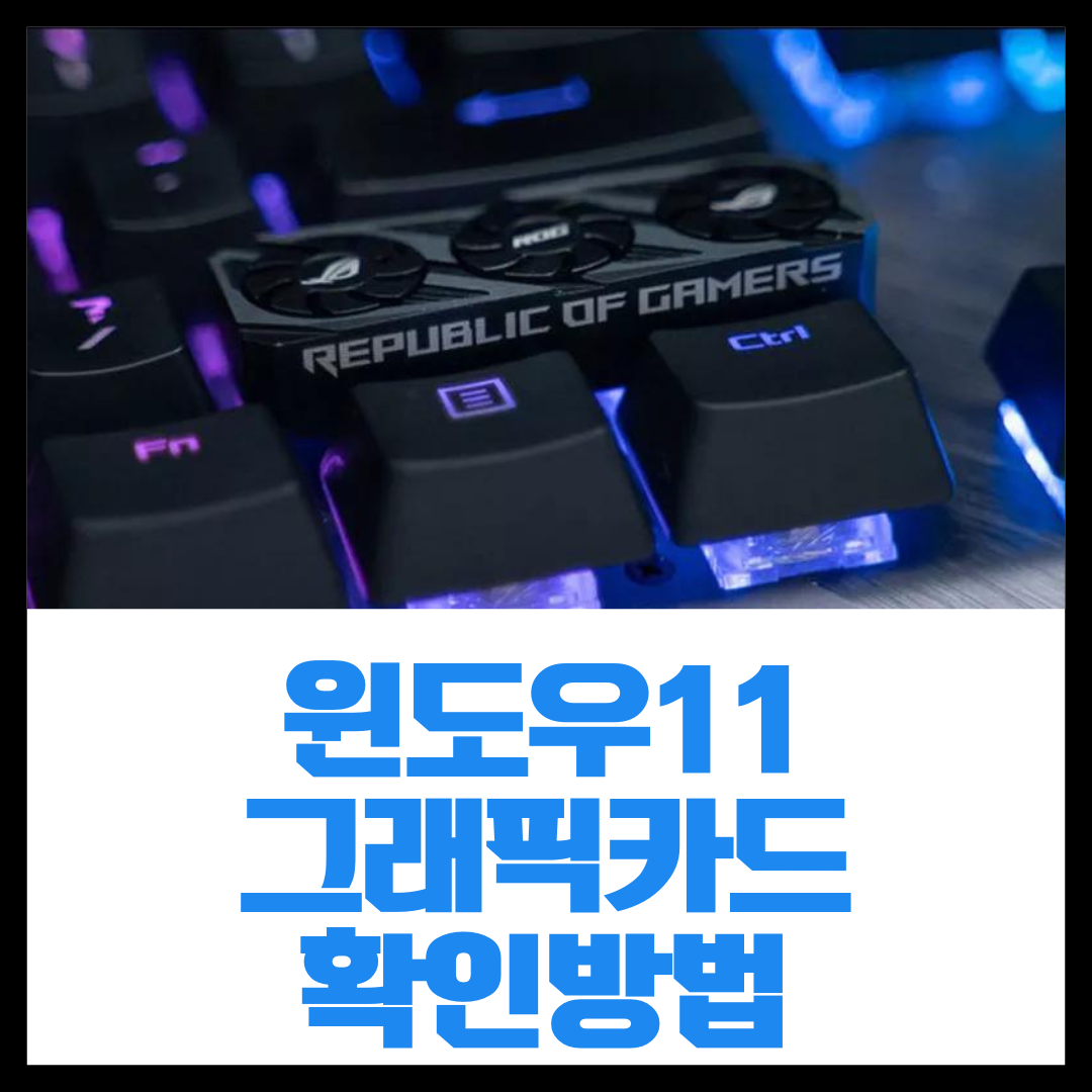 윈도우11 그래픽카드 확인방법