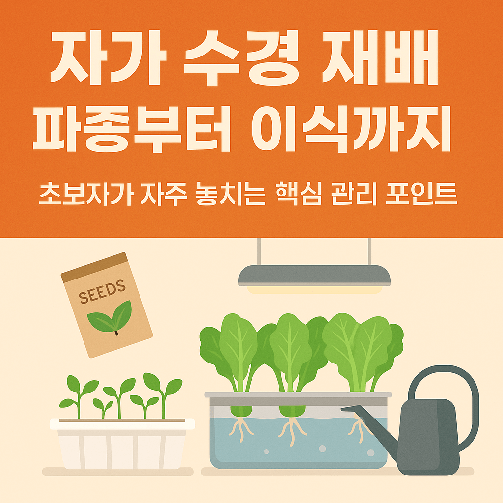 자가 수경 재배 파종부터 이식까지 : 초보자가 자주 놓치는 핵심 관리 포인트
