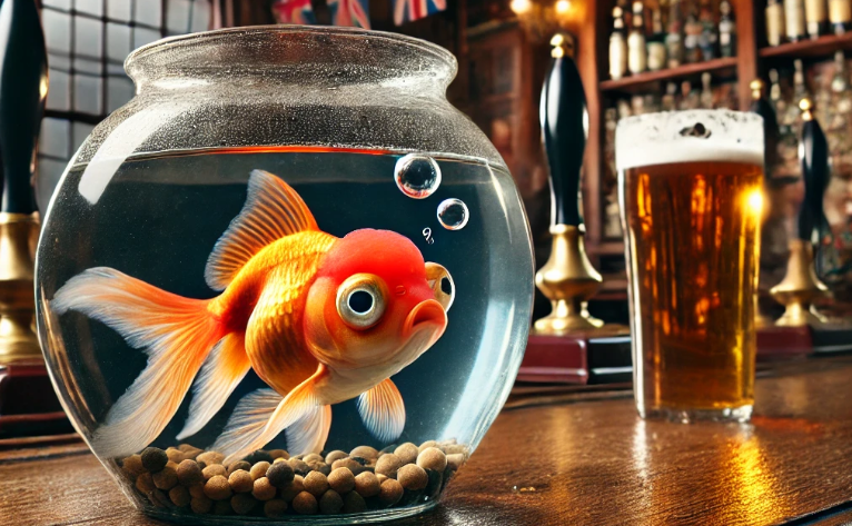 영국에서는 취한 상태로 금붕어