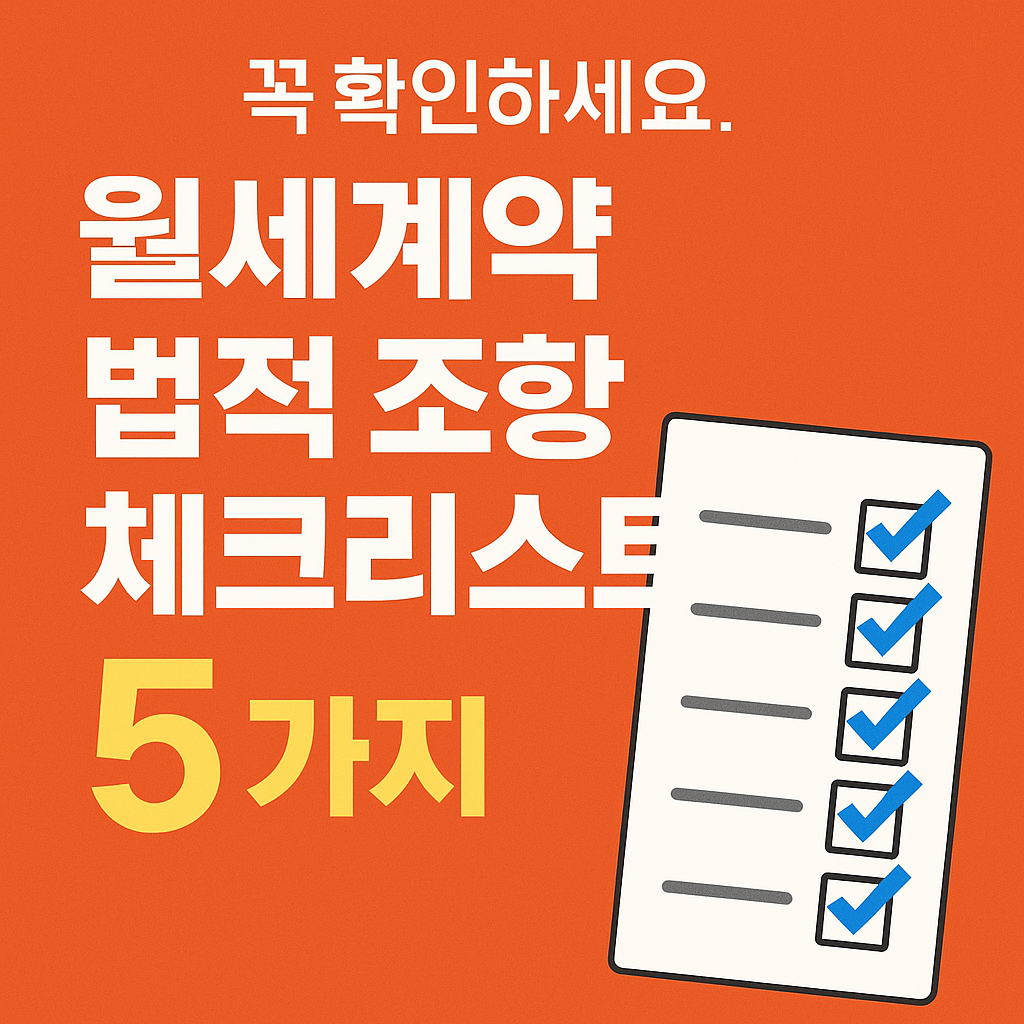 월세계약 주의사항 법적 조항 체크리스크 5가지(임차인 권리완벽 정리)