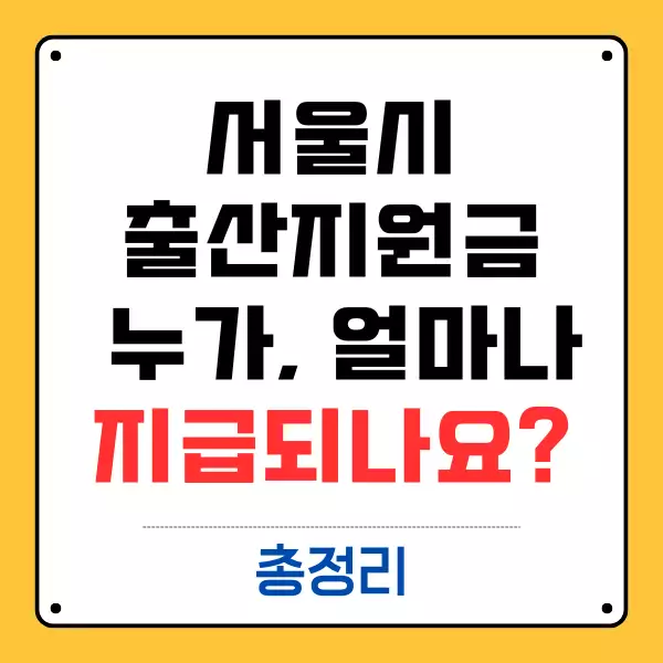 서울시 출산지원금은 누구에게 얼마나 지급되나요
