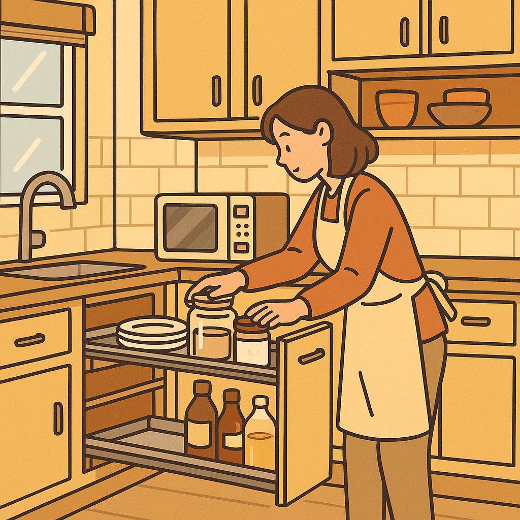 좁은 주방, 공간 활용 극대화하는 슬라이딩 수납 아이디어