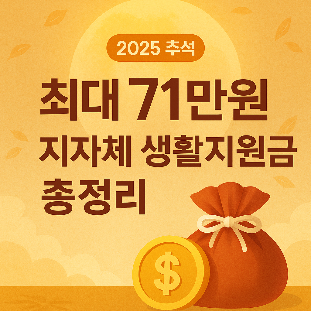 2025 추석 지자체 생활지원금 71만원