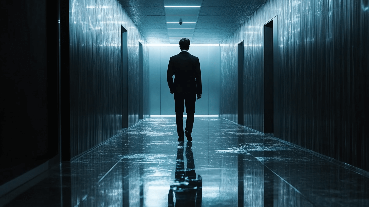 어두운-복도를-걸어가고-있는-남자-이미지