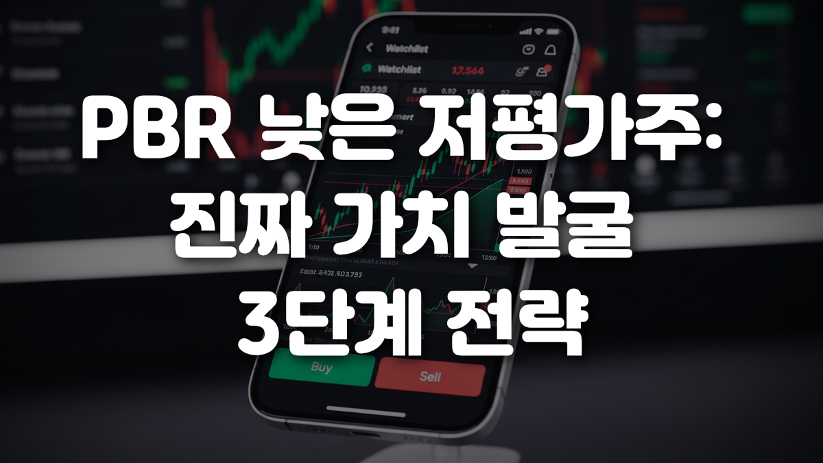 PBR 낮은 저평가주 진짜 가치 발굴 3단계 전략