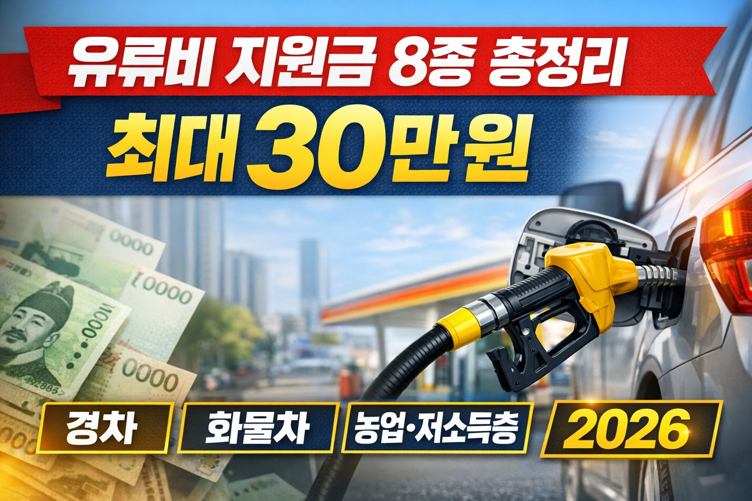 유류비 지원금 8종 총정리 최대 30만원 주유비 환급 정보