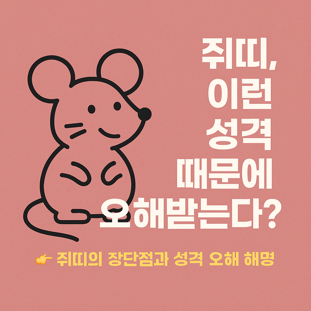 쥐띠의 장단점과 성격 오해 해명