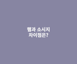 햄과 소시지 구분과 차이점은?