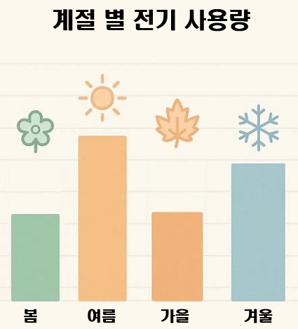 계절별 1인 가구 전기세 비교 인포그래픽