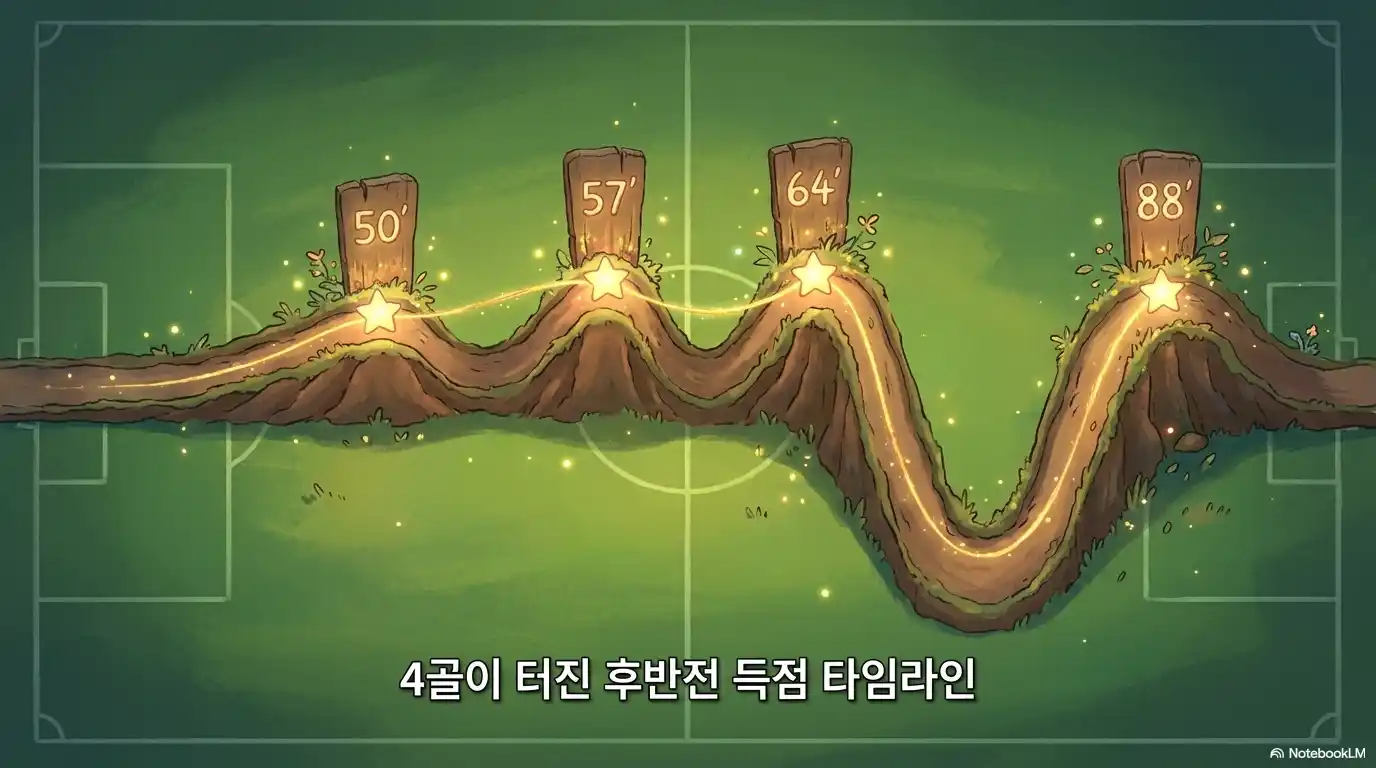 2026 월드컵 네덜란드 일본 후반전 4골 득점 타임라인 50분 57분 64분 88분