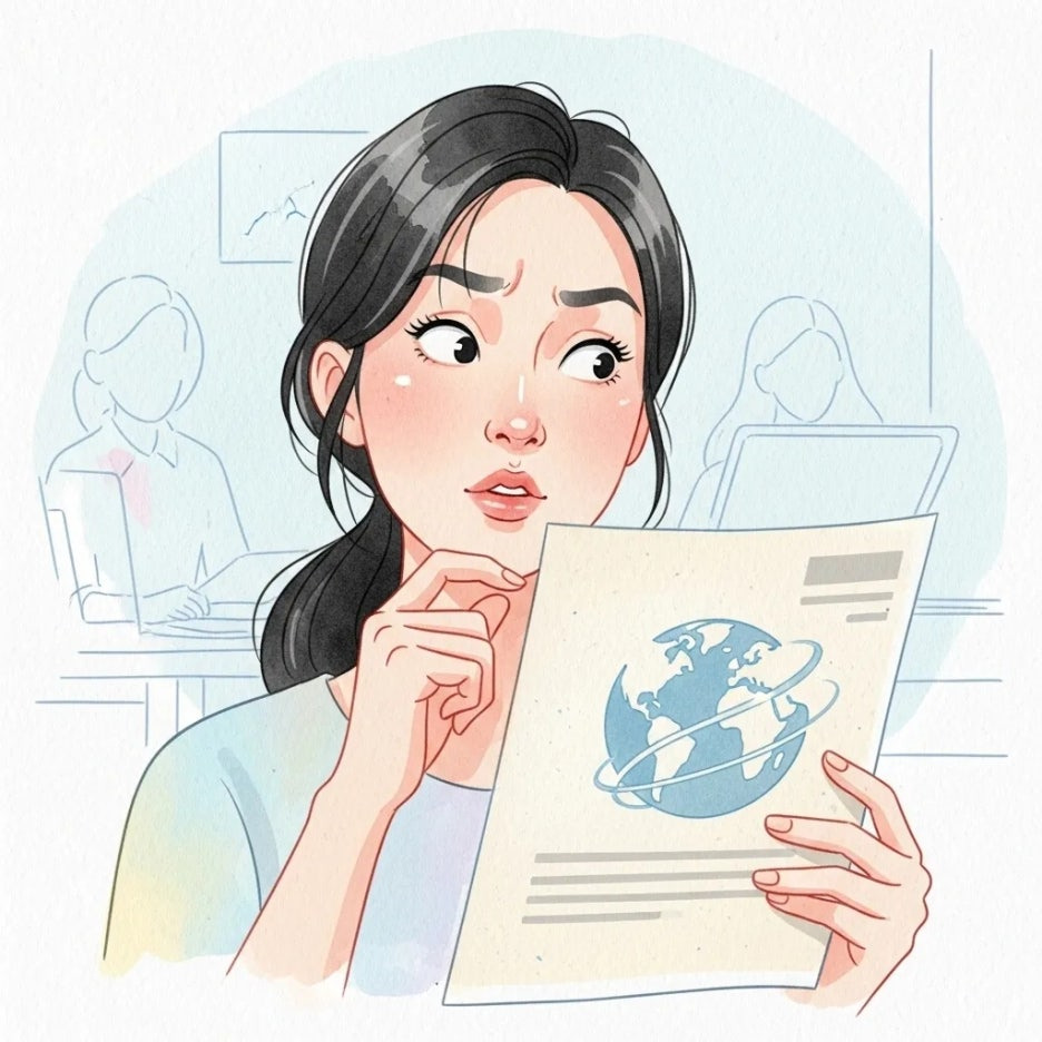 NDC 문서를 보며 고민하는 여성의 모습