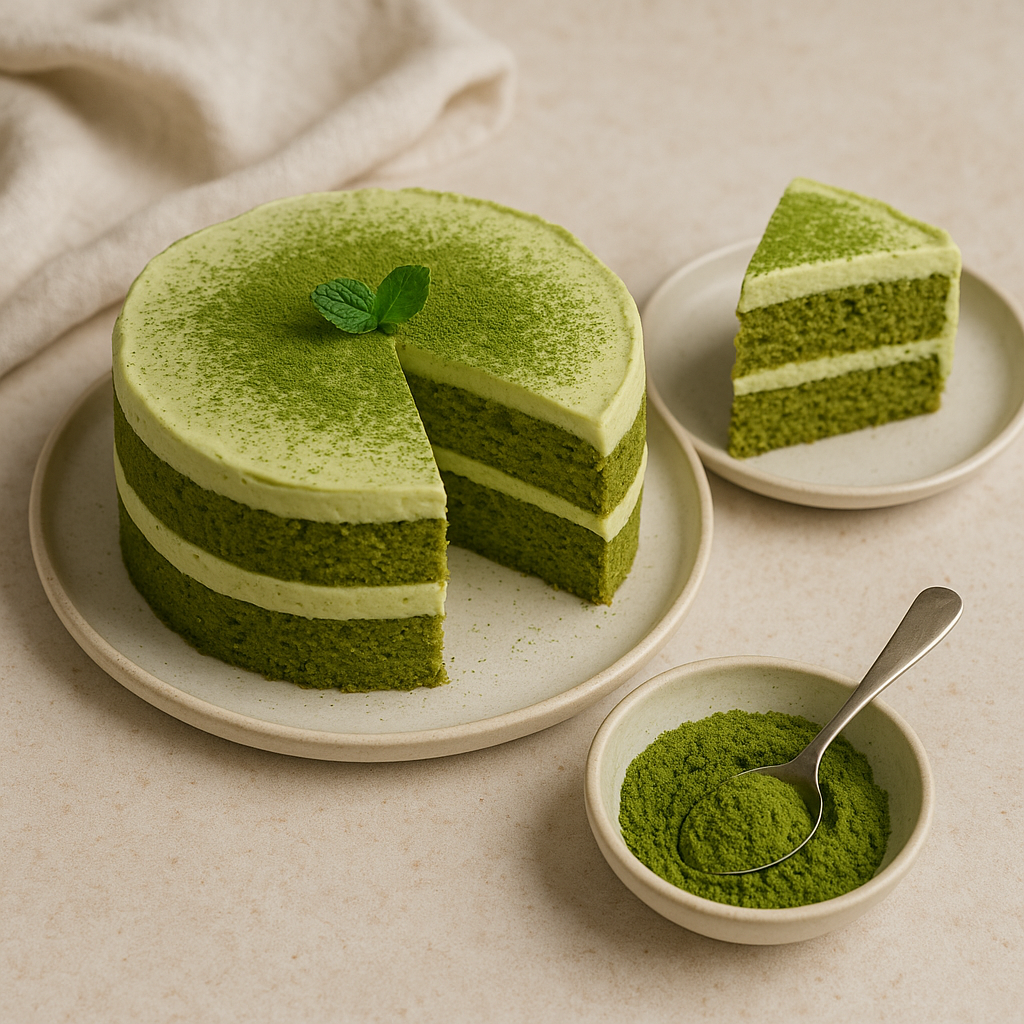 비건 녹차 케이크