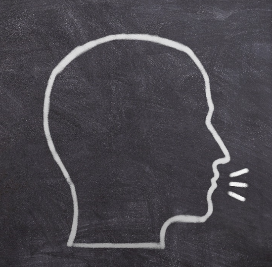 말을 하는 사람.