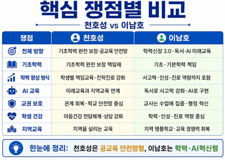 2026 전북교육감 후보 공약 비교