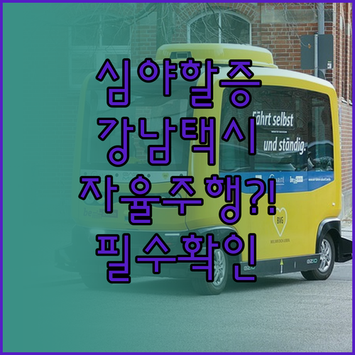 심야 시간대 강남 자율주행 택시 할증..