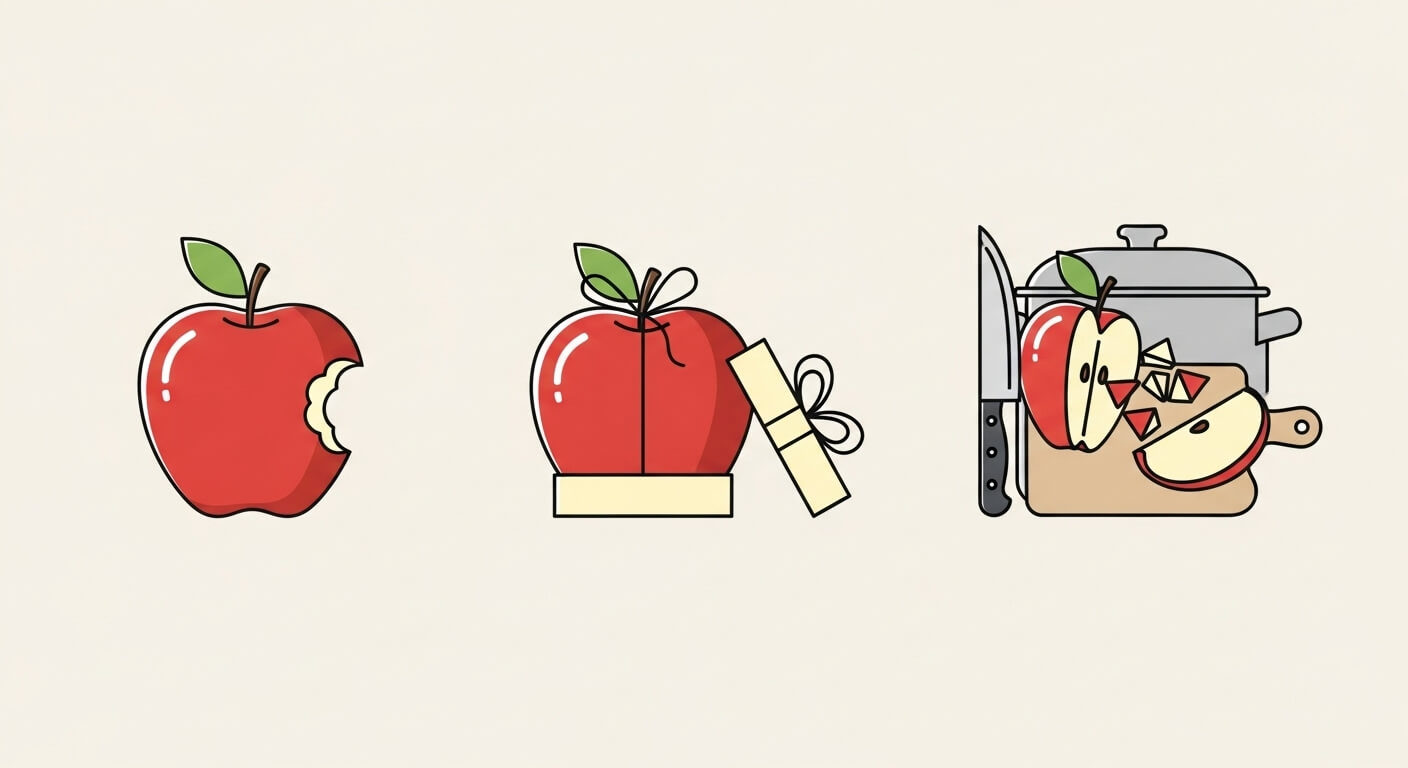 최신 사과 소비 트렌드 (패스트푸드, 선물, 요리 중심)