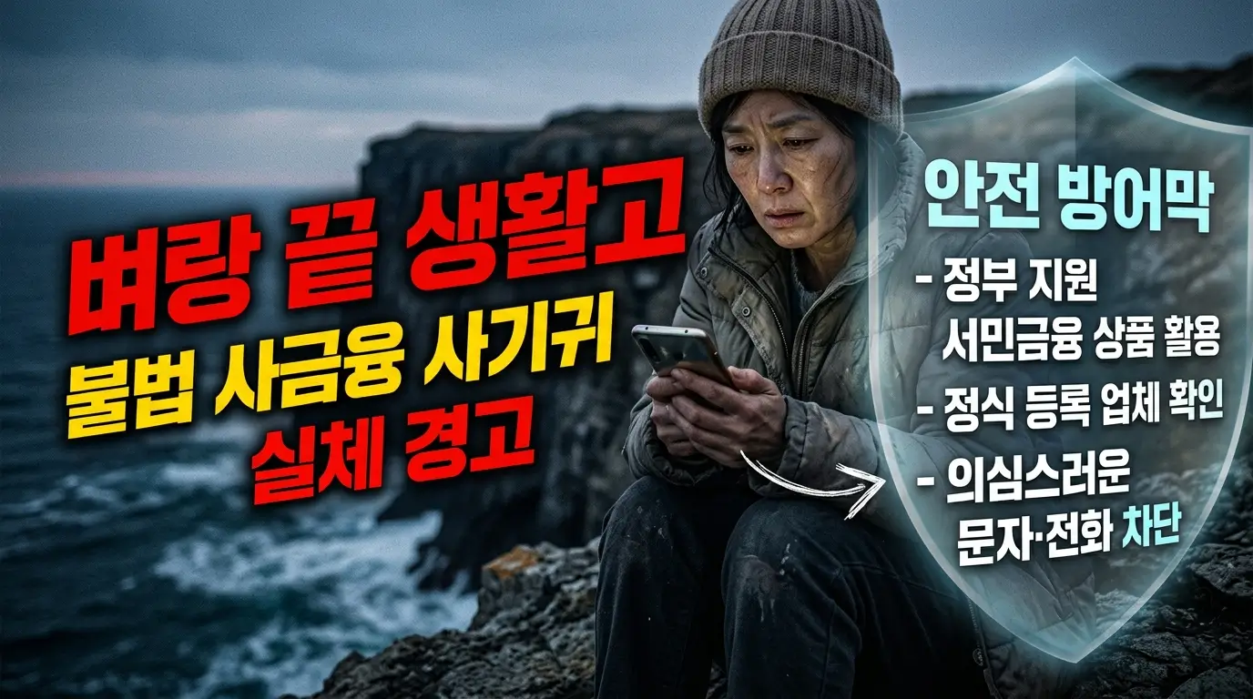 벼랑 끝 생활고 불법 사금융 사기 실체 경고 및 안전 방어막