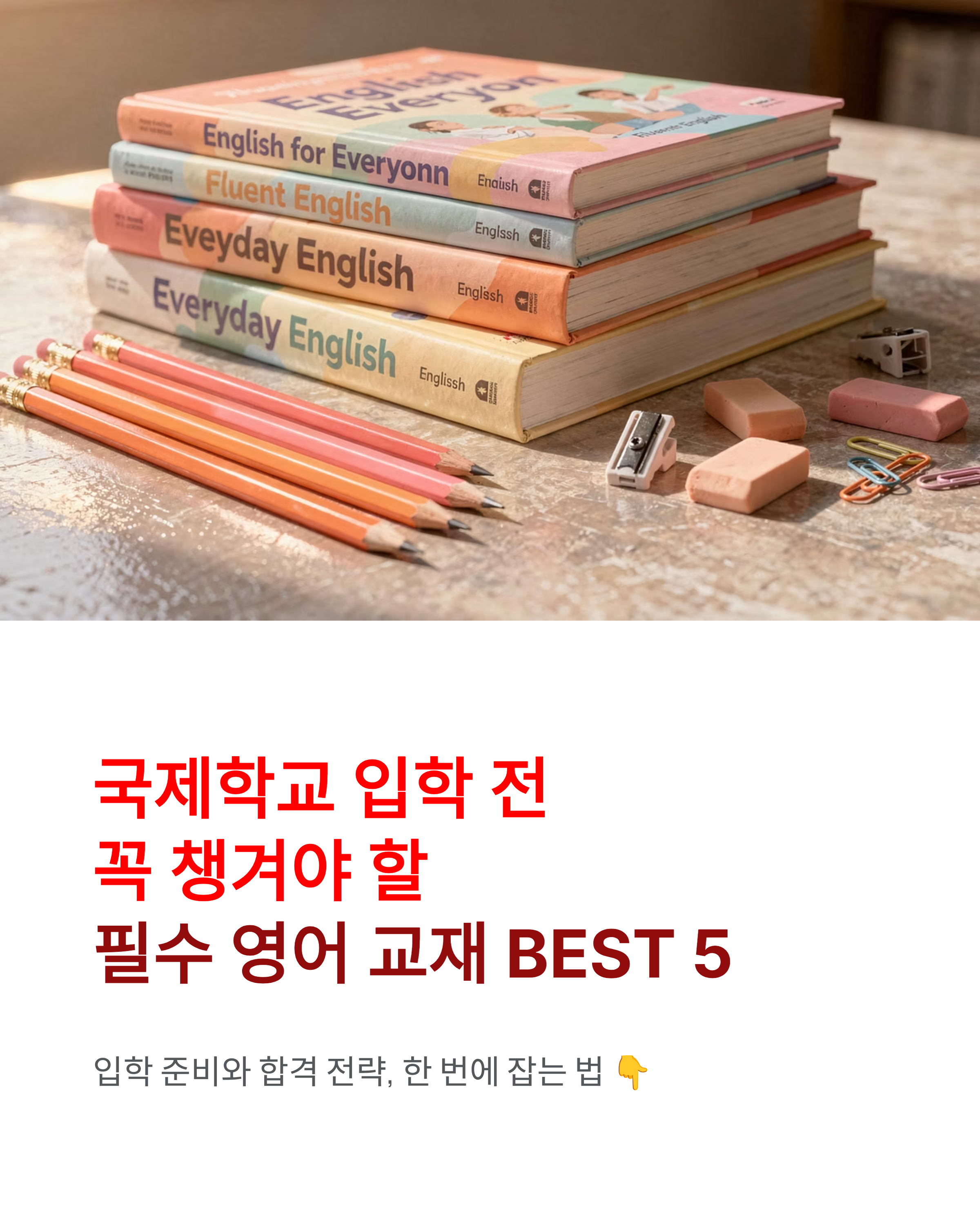 국제학교 입학 전 꼭 챙겨야 할 필수 영어 교재 BEST 5 ❘ 입학 준비와 합격 전략 한 번에 잡기!