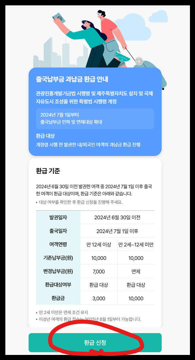 출국납부금 환급서비스 1
