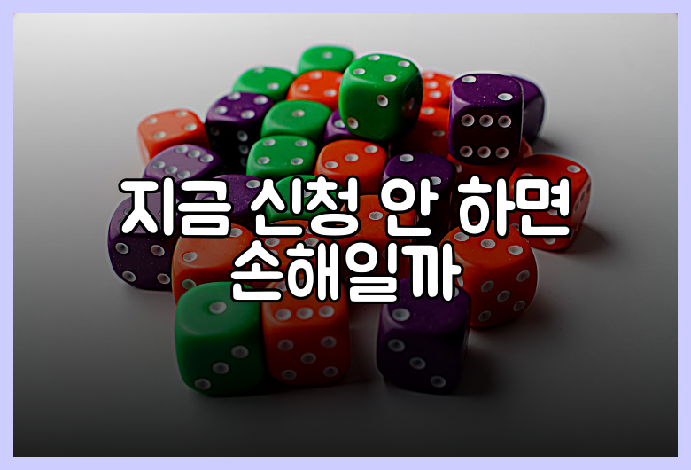 지금 신청 안 하면 손해일까