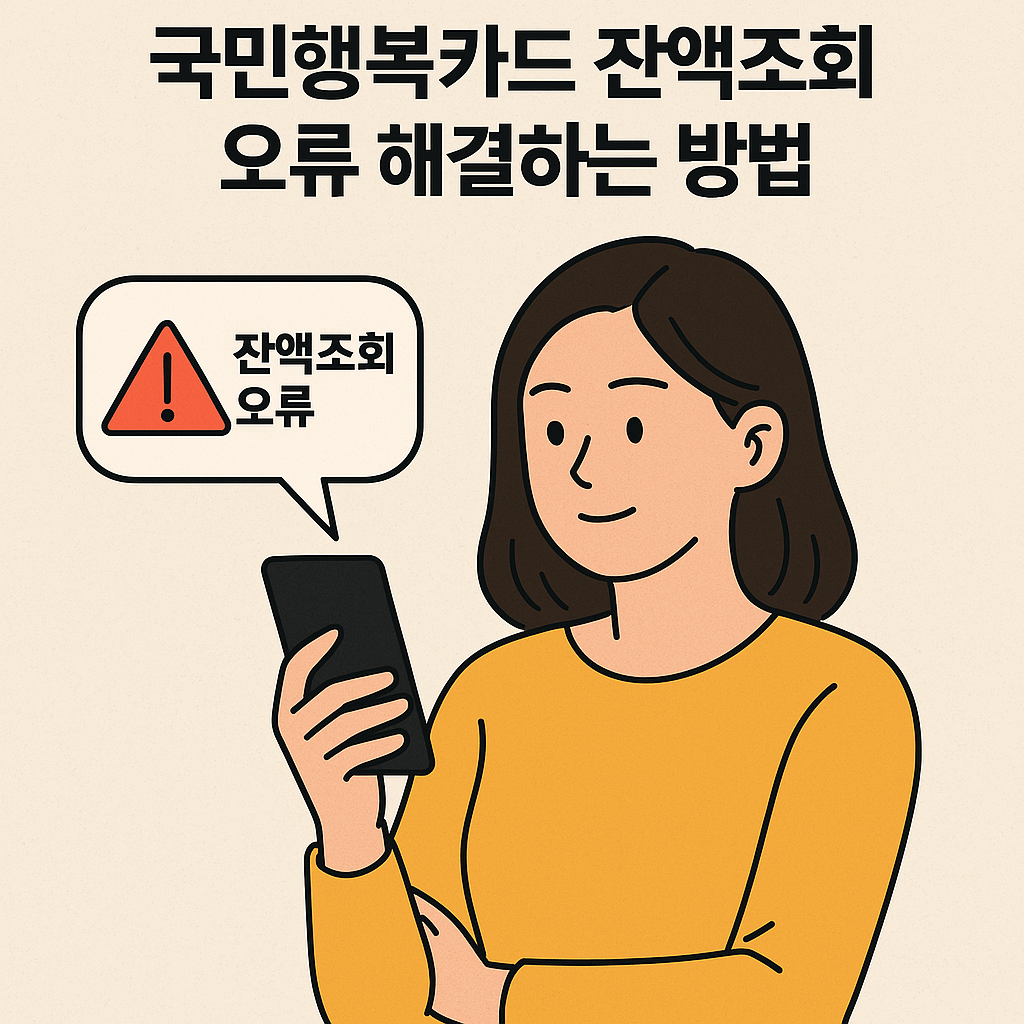 국민행복카드 잔액조회 오류 해결하는 방법 총정리