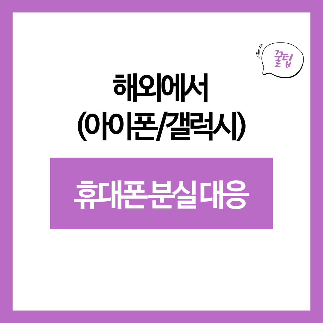 해외에서 휴대폰 분실했을 때(아이폰갤럭시) 즉시 할 일 7단계