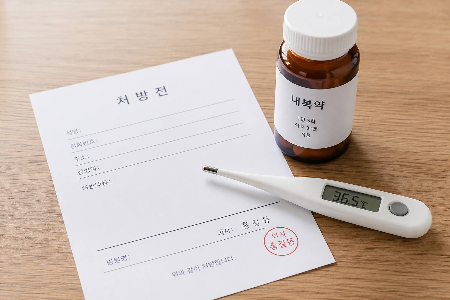 이비인후과 및 내과 항말라리아제 치료 처방 사진
