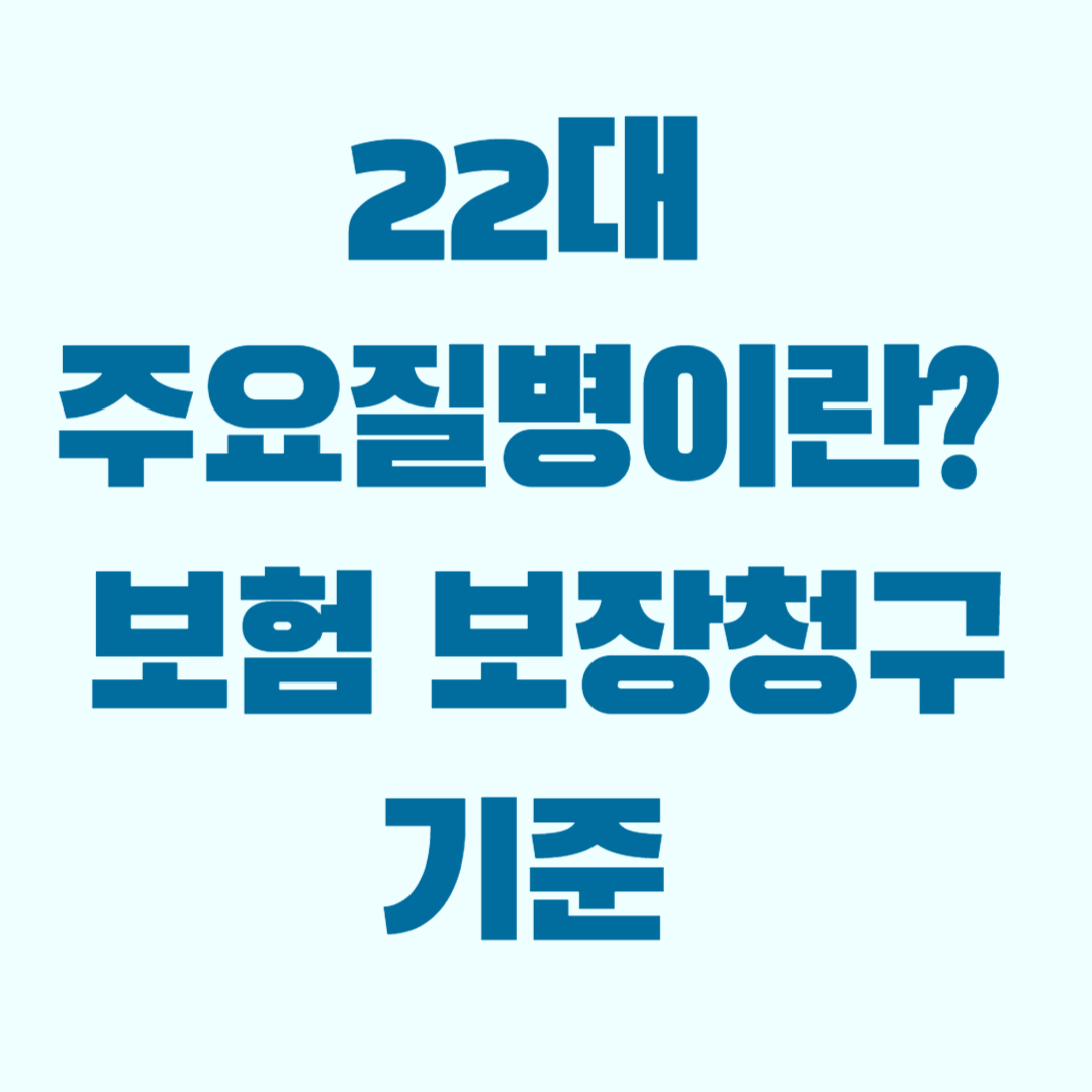 22대 주요질병이란