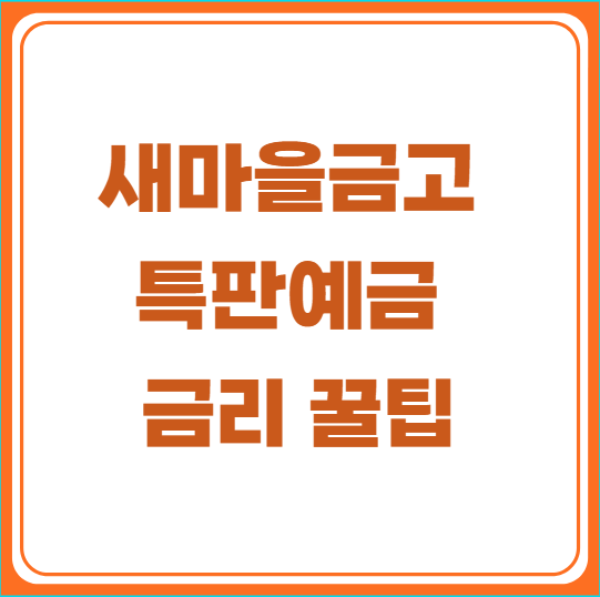새마을금고 특판예금 금리 꿀팁 총정리