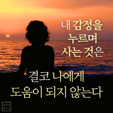 감정을 억누르지 말라는 좋은글, 해 질 무렵 바닷가 앉은 사람 명언 이미지