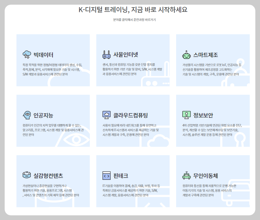 디지털 트레이닝 교육과정 안내