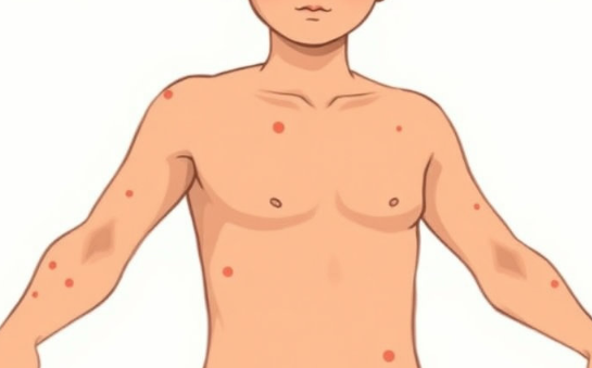 다양한 부위에 점이 생긴 남성