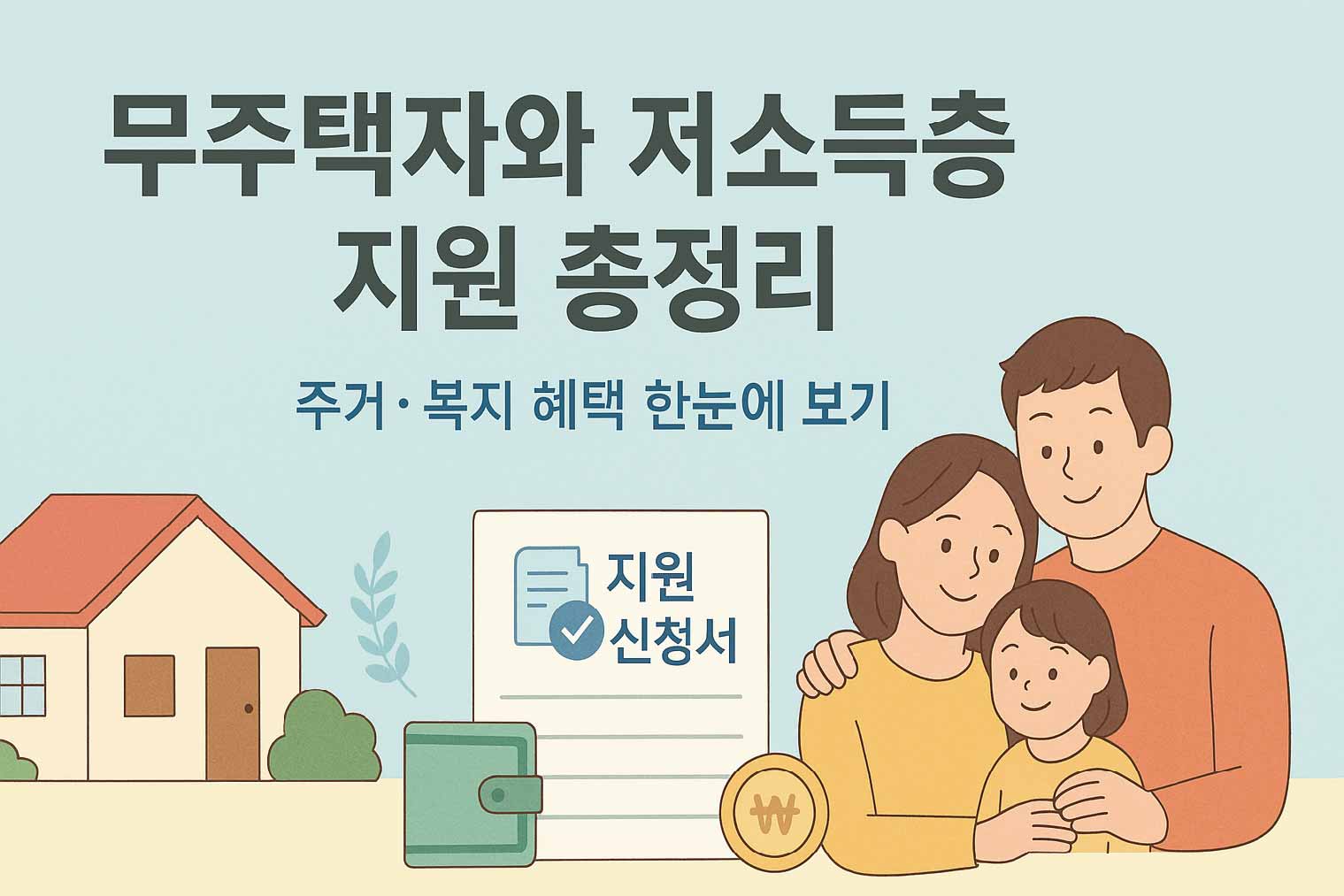무주택자와 저소득층 지원 총정리｜주거·복지 혜택 한눈에 보기