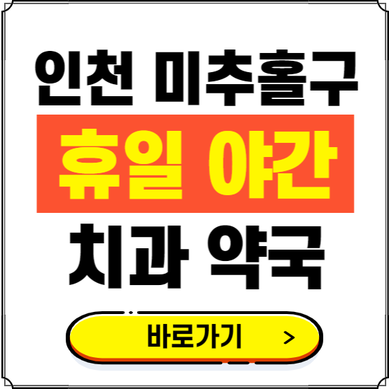 인천 미추홀구 휴일 치과 병원 진료하는 곳 ❘ 365일 일요일 야간 주말 문여는 약국 찾기