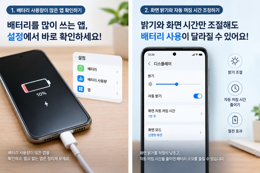 배터리 많이 쓰는 앱 (이해를 돕기위한 이미지)