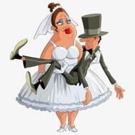 신부가-신랑을-안고있는-일러스트