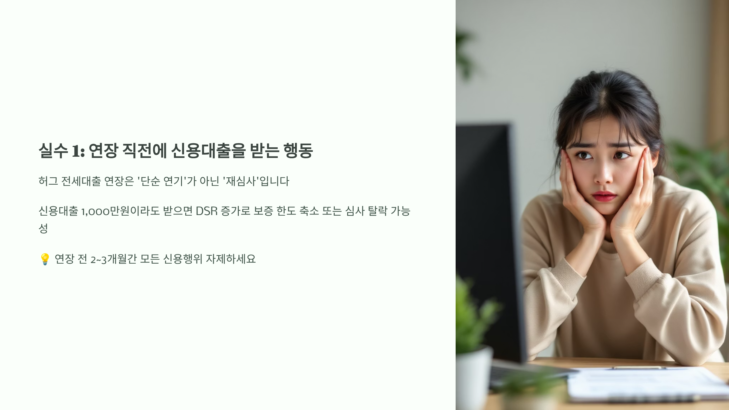 실수 1: 연장 직전에 신용대출을 받는 행동