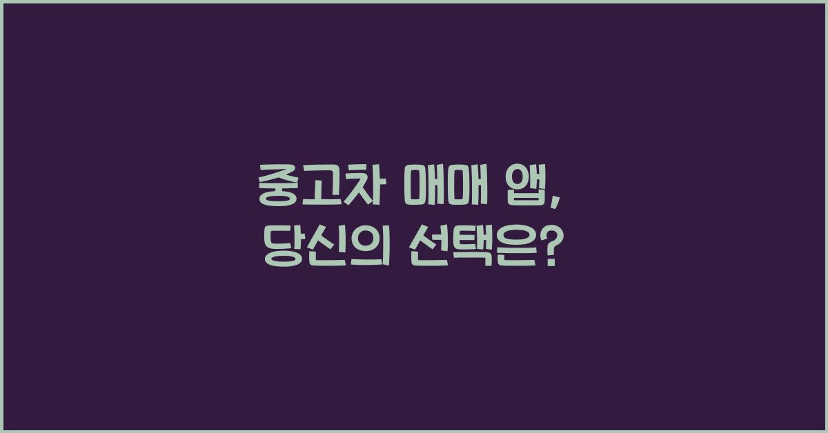 중고차 매매 앱
